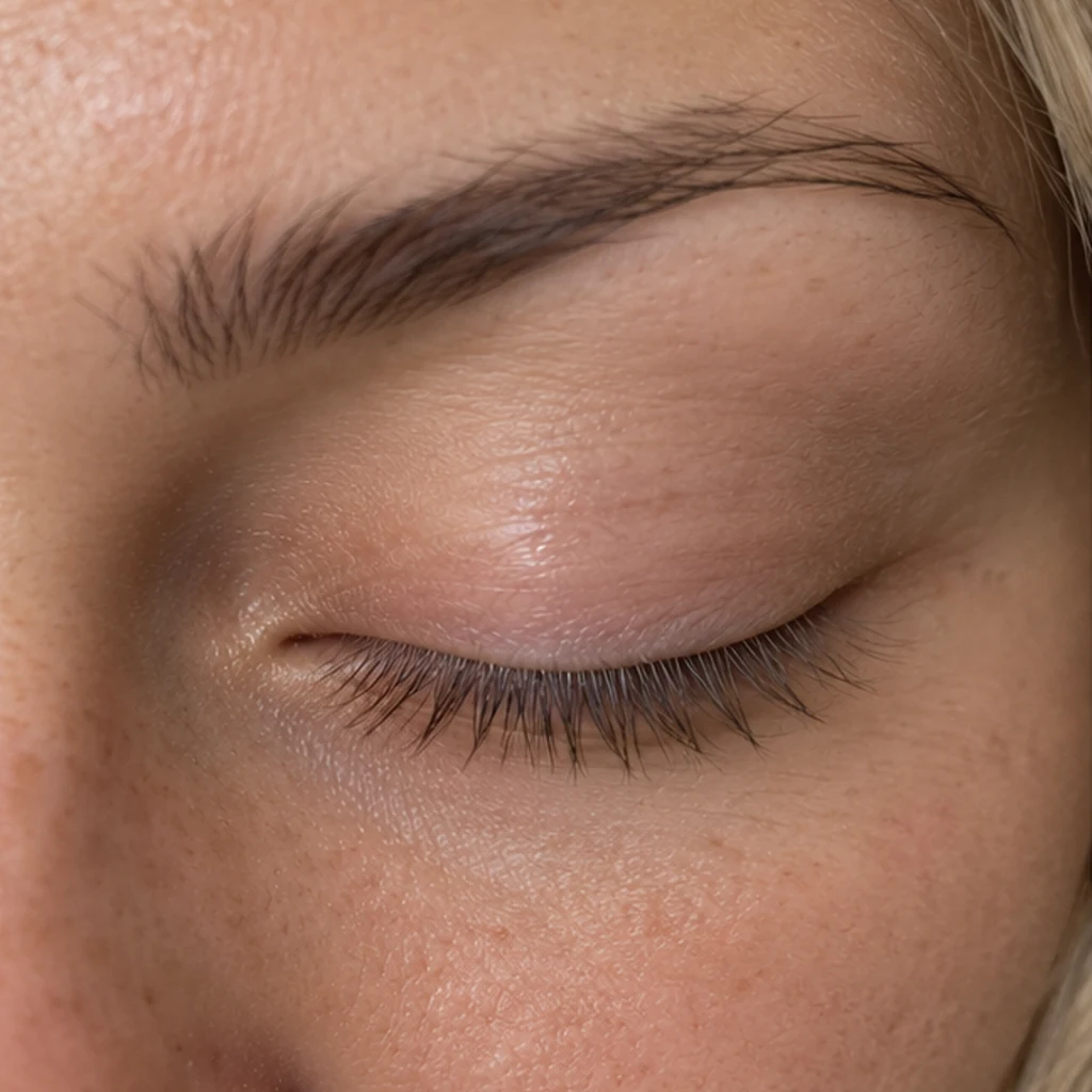 Natürliche Wimpern vorher